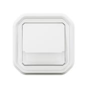 Poussoir porte-étiquette avec voyant Plexo encastré - Blanc