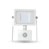 Projecteur LED à détecteur 10 W chassis blanc éclairage blanc froid (6000° K)