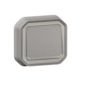 Poussoir Lumineux Plexo 10A encastr - Gris