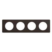 Plaque 4 Postes Noir Mat