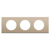 Plaque 3 Postes Nickel Satine
