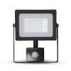 Projecteur LED à détecteur 20 W chassis noir éclairage blanc chaud (3000° K)