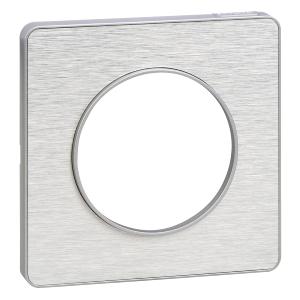 Odace Touch, plaque Aluminium brossé avec liseré Alu 1 poste