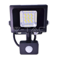Projecteur LED à détecteur 10 W chassis noir éclairage blanc froid (6000° K)