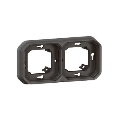 Support plaque encastré 2 postes horizontaux ou verticaux Plexo - Anthracite