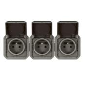 Triple prise Plexo 16A composable - Anthracite