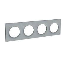 Odace Styl plaque Gris 4 postes horizontaux ou verticaux entraxe 71mm