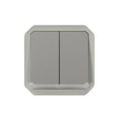 Commande double Plexo composable - Gris