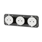 LEGRAND Dooxie prise triple 2P+T précablées- Blanc