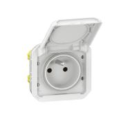 Prise de courant 2P+T tanche Plexo composable 16A 250V Blanc