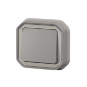 Poussoir Plexo 10A encastré - Gris
