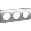 Odace Touch, plaque Aluminium brossé liseré Alu 3 post. horiz./vert. 71mm