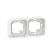 Support plaque encastré 2 postes horizontaux ou verticaux Plexo - Blanc