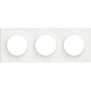 Odace Styl, plaque Blanc 3 postes horizontaux ou verticaux entraxe 71mm