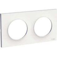 Odace Styl, plaque Blanc 2 postes horizontaux ou verticaux entraxe 71mm