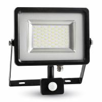 Projecteur LED à détecteur 30 W chassis noir éclairage blanc froid (6000° K)