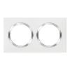 PLAQUE 2P BLANC CHROME