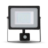 Projecteur LED à détecteur 50 W chassis noir éclairage blanc neutre (4500° K)