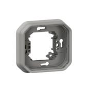 Support plaque encastr 1 poste Plexo composable - Gris