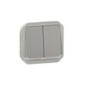 Commande double Plexo composable - Gris