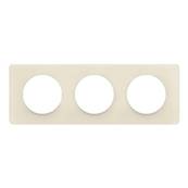 Plaque 3 Postes Blanc Amande
