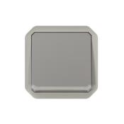 Poussoir témoin Plexo 10A composable - Gris