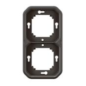 Support plaque encastré 2 postes horizontaux ou verticaux Plexo - Anthracite