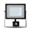 Projecteur LED à détecteur 50 W chassis noir éclairage blanc neutre (4500° K)