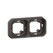 Support plaque encastr 2 postes horizontaux ou verticaux Plexo - Anthracite