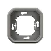 Support plaque encastré 1 poste Plexo composable - Gris