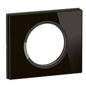 Plaque 1 Poste Verre Onyx Noir