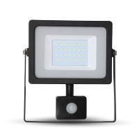 Projecteur LED à détecteur 30 W chassis noir éclairage blanc chaud (3000° K)