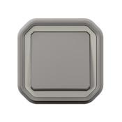 Poussoir Plexo 10A encastré - Gris