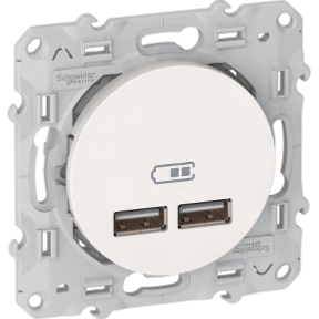 Odace - double chargeur usb 2.1 A - blanc