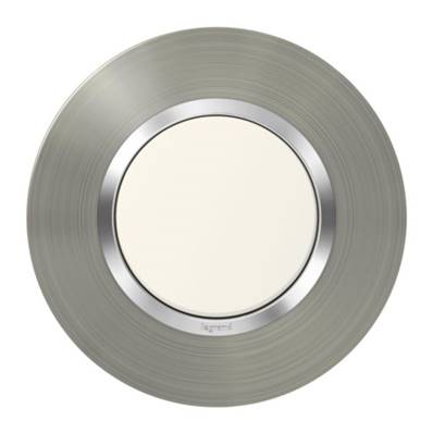 LEGRAND Plaque de Finition Ronde 1 Poste Effet Inox Brossé Dooxie - 600978