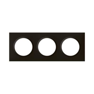 LEGRAND Plaque de Finition Carrée 3 Postes Dooxie Noir Velours - 600893