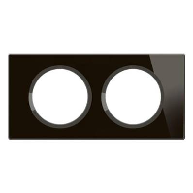 LEGRAND Plaque de finition Céliane 2 postes Collection Matière Brute finition Verre Onyx Noir - CP1902