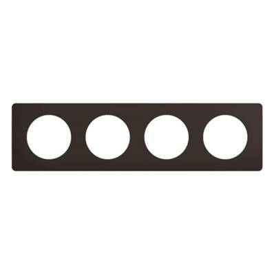 LEGRAND Plaque de finition Céliane Noir Mat - 4 postes - CP0104